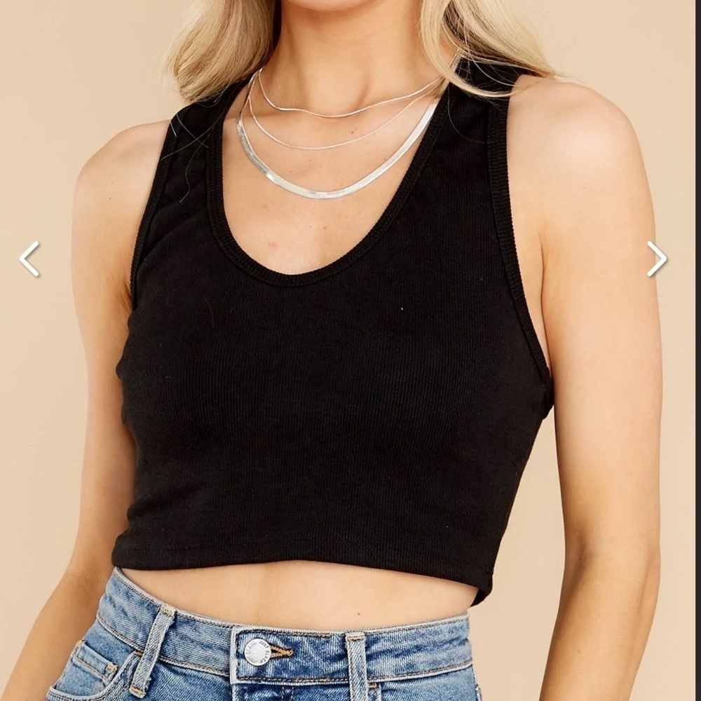 Big ambitions Black Crop Top with racer back Medium